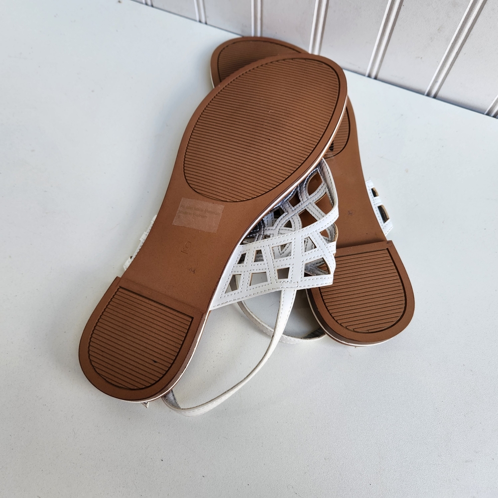 White and Brown Women Sandals - Picture 7 of 8